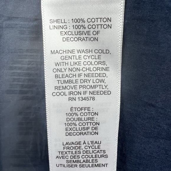 Vineyard Vines Navy Blue Floral Ruffle Midi Tank Dress Size L Smocked - Picture 12 of 12